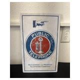 16ï¿½x10ï¿½ metal public telephone sign