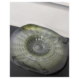 19ï¿½ large glass art green bowl