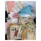 Group of fabric and vintage patterns