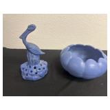 6ï¿½ vintage Stangl pottery blue bowl with a