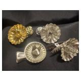 Vintage 4 Christmas Tree Gold Metal Tin Pinecone