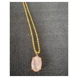 rose quartz necklace,