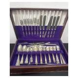 Roger bros and Panama silver dinner ware in box