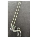 Rhinestone lizard necklace