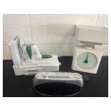 Alarm clock, spiral cut and food scale