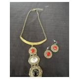 Silver tone Multicolored Crystal Statement