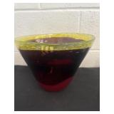10ï¿½x8ï¿½ glass red and yellow bowl