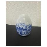 COBOLT BLUE SPANISH TOWN DESIGN GLASS EGG 6'