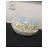Temp-Tations Ovenware By Tara Bouquet Blue Oval