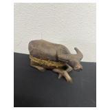 1930s South Asian Folk Art  Buffalo Hand Carved