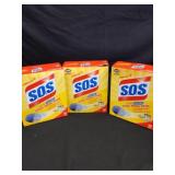 Three new boxes of SOS steel wool pads 10 pads