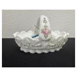 1960 westmoreland signed milk glass