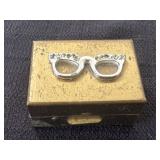 Vintage Mini Glasses Trinket Box 1.5in