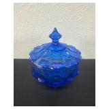 7ï¿½ FENTON COLONIAL BLUE THUMBPRINT PATTERN CANDY