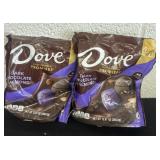 2 bags of dove dark chocolate almond candy