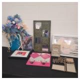 Miscellaneous framed art and flowers