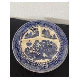vintage Motiyama Blue Willow divided dinner plate