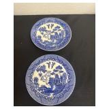 2 Vintage Blue Willow Pattern Porcelain Plate