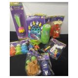 Group of new water toys, cookie cutter and  cups