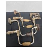 4 vintage hand drills