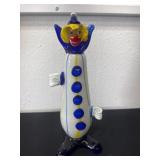 13ï¿½ vintage Murano clown blue bottle