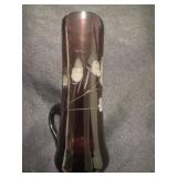 vintage amethyst glass piece featuring engraved