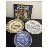 Family album book and 3 decor plates