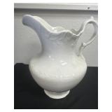 antique white ironstone pitcher