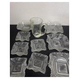 Vintage glass dishes and mug