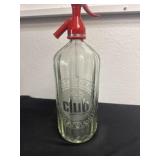 Vintage seltzer bottle etched