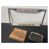 Wallet coin purse with 49er license plate