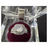 cushion-cut Cubic Zirconia engagement ring  Size