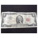 1963 a red note $2 dollar bill