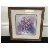 27x27.5in Signed and Framed Floral Artwork