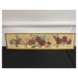 9x37 Vintage Signed Floral Artwork