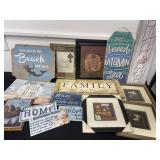 Group of home decor and picture frames