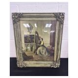 1937 English Lady Playing Harp by British Artist