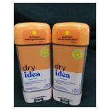 Two new dry idea unscented 3 oz antiperspirant