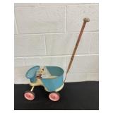 1950s Metal Doll Stroller Complete, Good