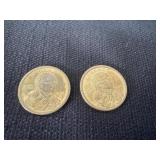 Sacajawea one dollar coins 2000d and 2000p