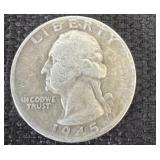 1945 Silver Washington quarter