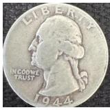 1944 Silver Washington quarter