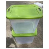 2 Sterlite Storage Totes green lids
