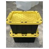 3 black and Yellow Storage Utility Totes smaller