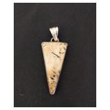 Vintage triangle shaped picture Jasper pendant