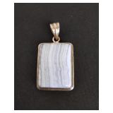 Vintage sterling silver blue lace agate