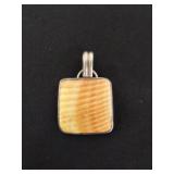 Vintage sterling silver with shell piece square