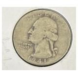 1941 S Silver quarter