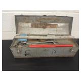 Metal tool box with misc tools
