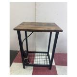 Wood Night stand side Table with usb and plug
